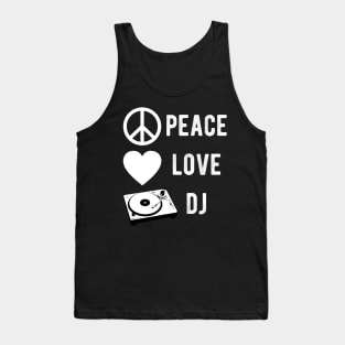 DJ Turntable - Peace Love DJ Record Music Gift Tank Top